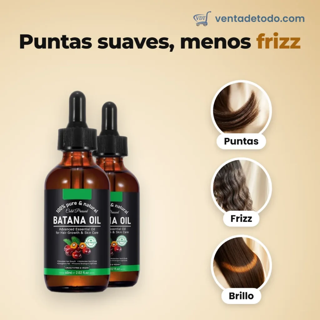 Aceite de batana para puntas, frizz y brillo