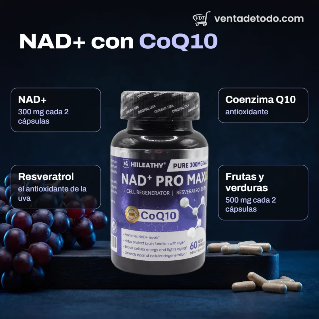 Ingredientes de NAD+ Pro Max con CoQ10