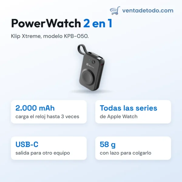 Cargador portátil para Apple Watch - 2 en 1