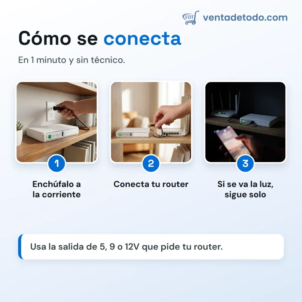 Cómo se conecta el mini UPS al router