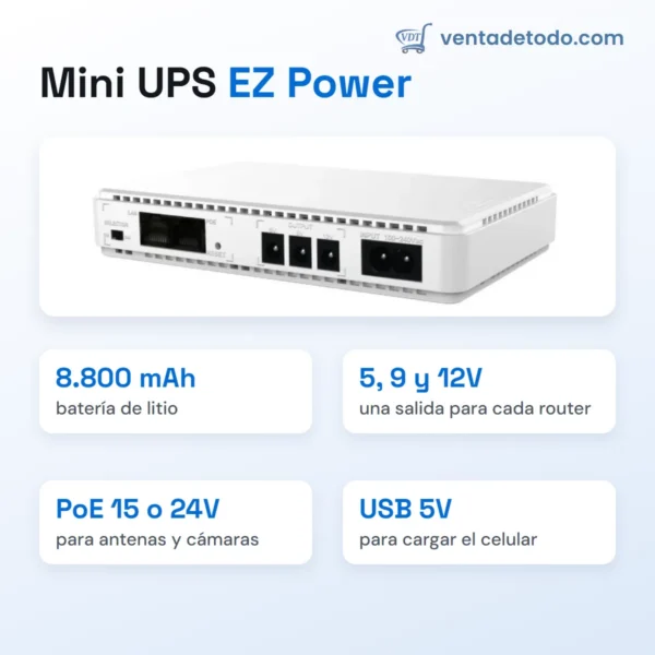 Mini UPS para router - 8.800 mAh