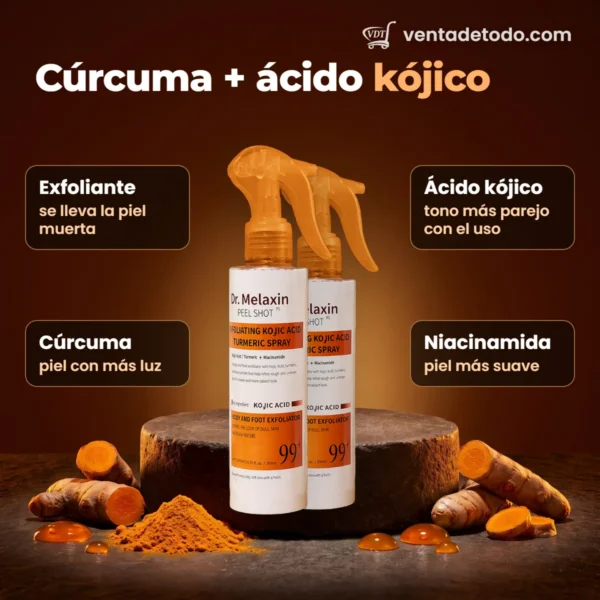 Spray exfoliante con cúrcuma y ácido kójico - 200 ml